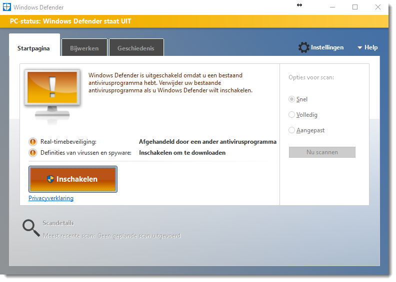 [KB6398] Windows Defender suggereert dat u ESET uitschakeld in Windows 10